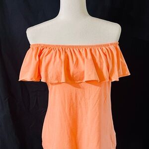 Lilly Pulitzer Off-Shoulder Orange Top